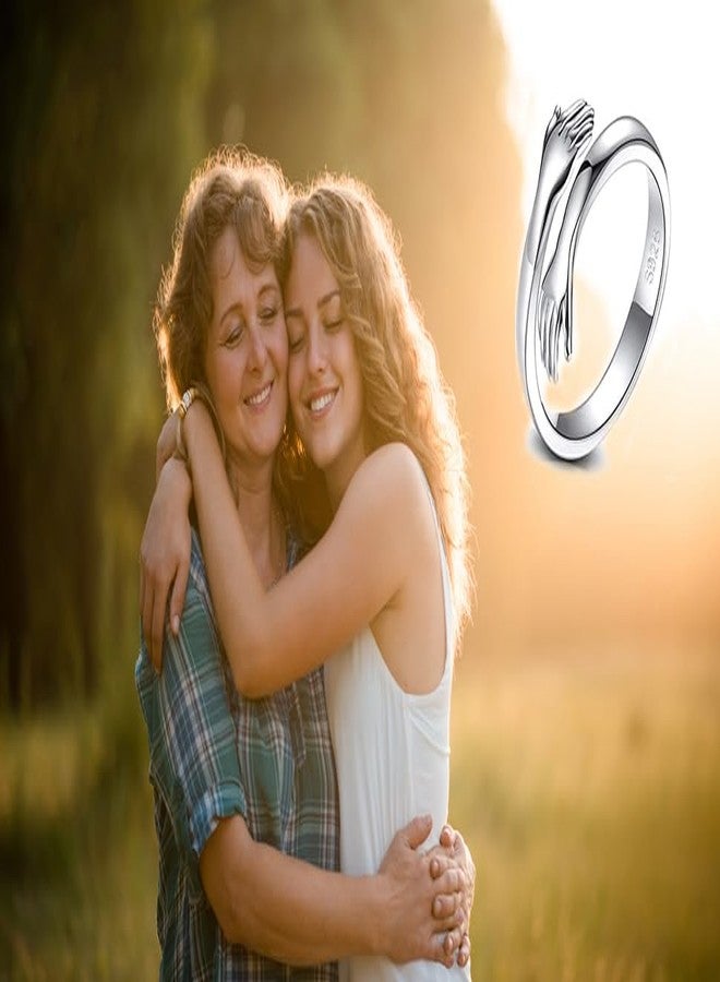DivaGlamz To My Daughter Hug Hope Rings, I Love You Foreve Motivational Stainless Steel Spiral Wrap Twist Open Adjustable Healing Ring Inspirational Gift Jewelry (Daughter engraving) - Image 4